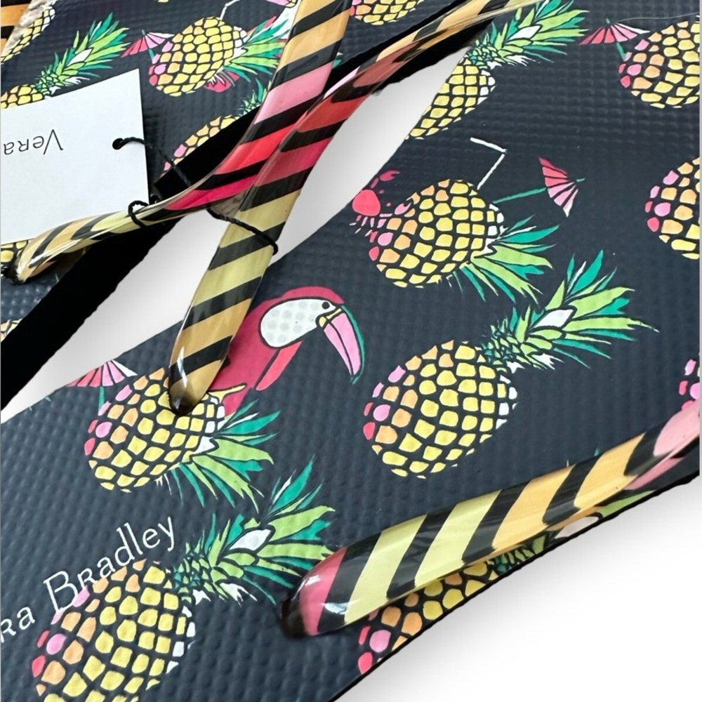 Vera Bradley Toucan Party Tropical Pineapple Flip Flops